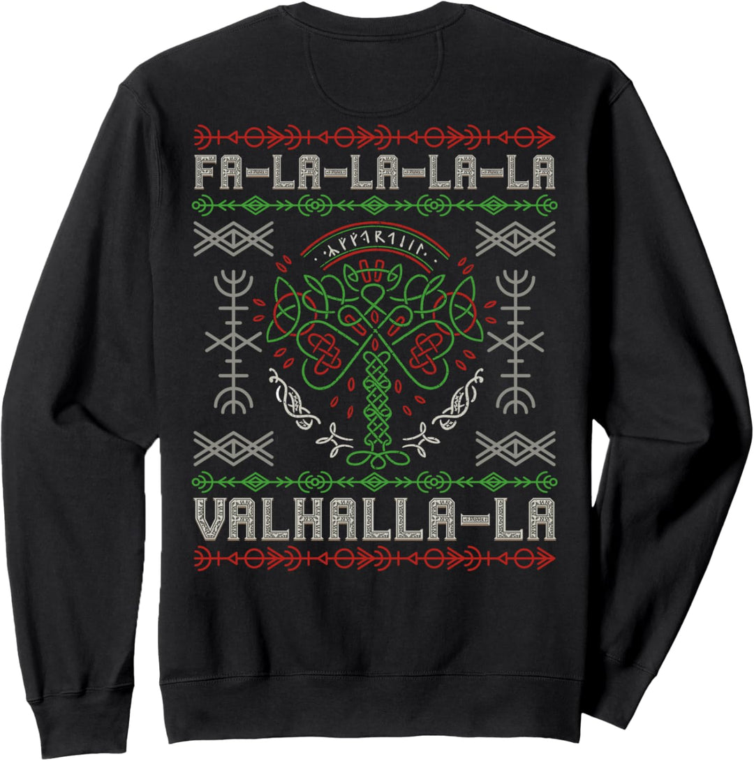 Nordischer Wikinger Yule – Yggdrasil Weihnachtsbaum (auf der Rückseite) Sweatshirt