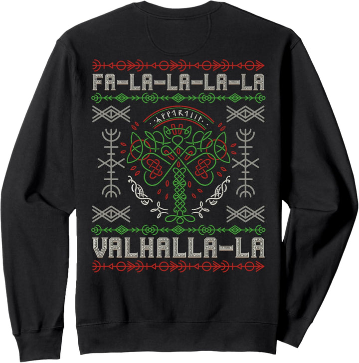 Nordischer Wikinger Yule – Yggdrasil Weihnachtsbaum (auf der Rückseite) Sweatshirt