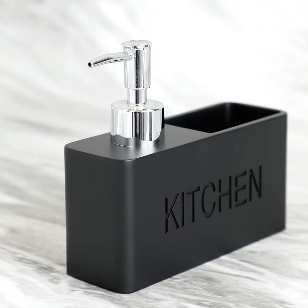 zhanwang Seifenspender mit Schwammablage, nachfüllbarer Seifenspender, zur Aufbewahrung und Organisa