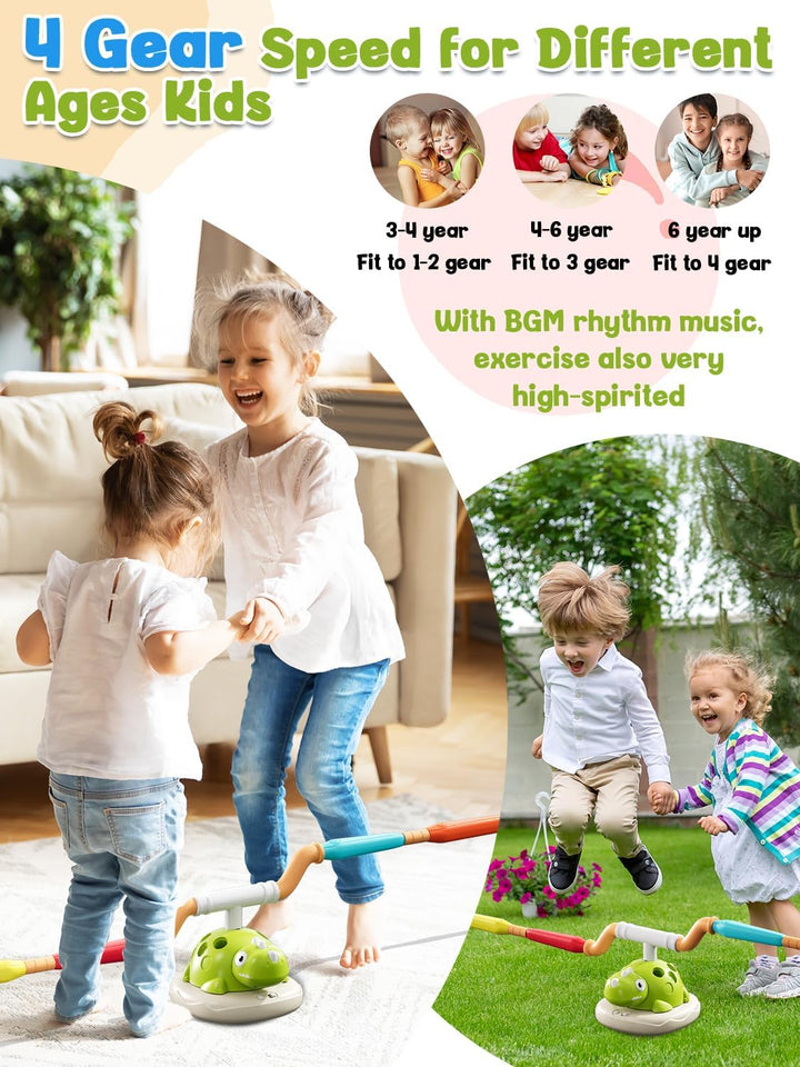 3 in 1 Outdoor Spiele für Kinder, Dinosaurier Garten Spielzeug Kinder mit Ringwurfspiel, Raketen Spi