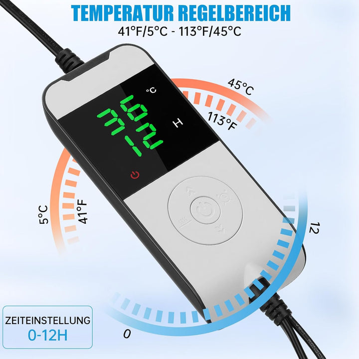 WADEO Heizmatte für Pflanzen gross, Sämlinge Heizmatte Wärmematte mit Thermostat 5°C bis 45°C, Gewäc