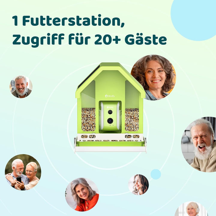 Birdfy Metall Vogelfutterhaus mit Kamera zur Live-Vogelbeobachtung, 1080P Wireless Farbnachtsicht Vo