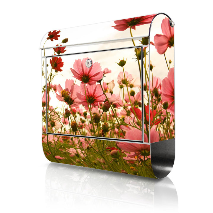banjado Briefkasten Edelstahl 38x43x12cm & 2 Schlüssel - rostfreier Edelstahl Briefkasten mit Zeitun