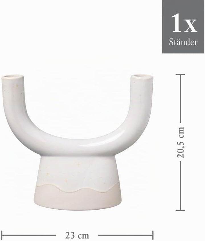 like. by Villeroy & Boch – Winter Glow Kerzenhalter U-Form, Weihnachtsdeko aus Premium Porzellan, Ke