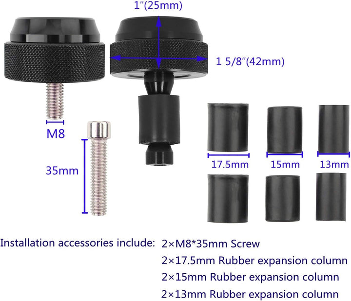 Yctze Lenker Endstopfen Griff Endkappen Motorrad Lenker Endstopfen Drosseldrehzahlregelung Schwarz A
