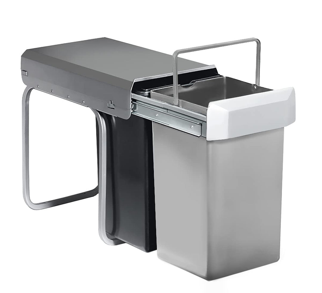 Wesco 12871 Double-Boy Einbaueimer 2 x 15 Liter Anthrazit-grau