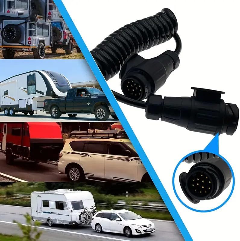 Spiralkabel 13 polig Anhängerkabel 12V Verlängerungskabel 3M Anhängerstecker 13 polig auf 13 polig A