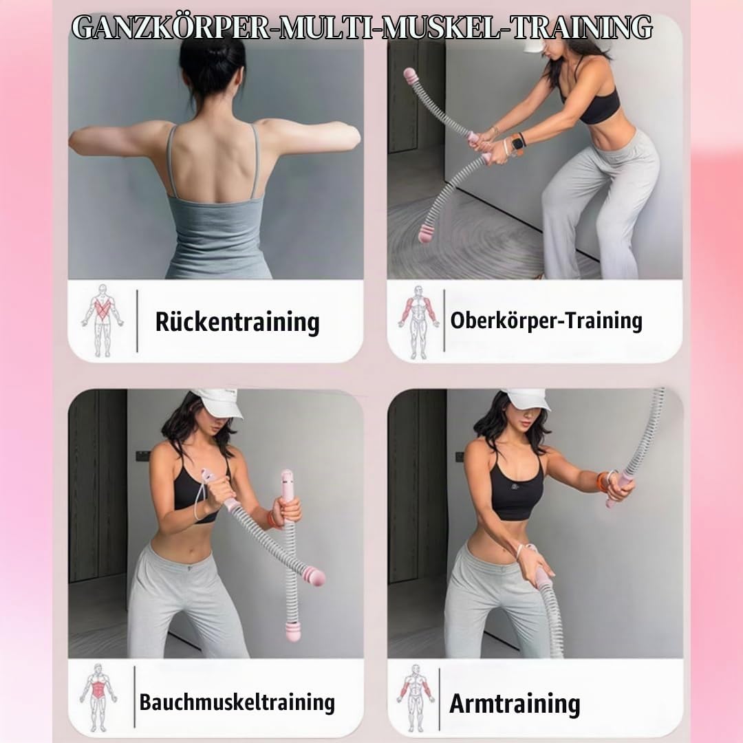 Verstellbares Ropeless Battle Rope,Tragbare Gewichtete Seile ohne Seil,Platzsparendes Hausgymgerät f