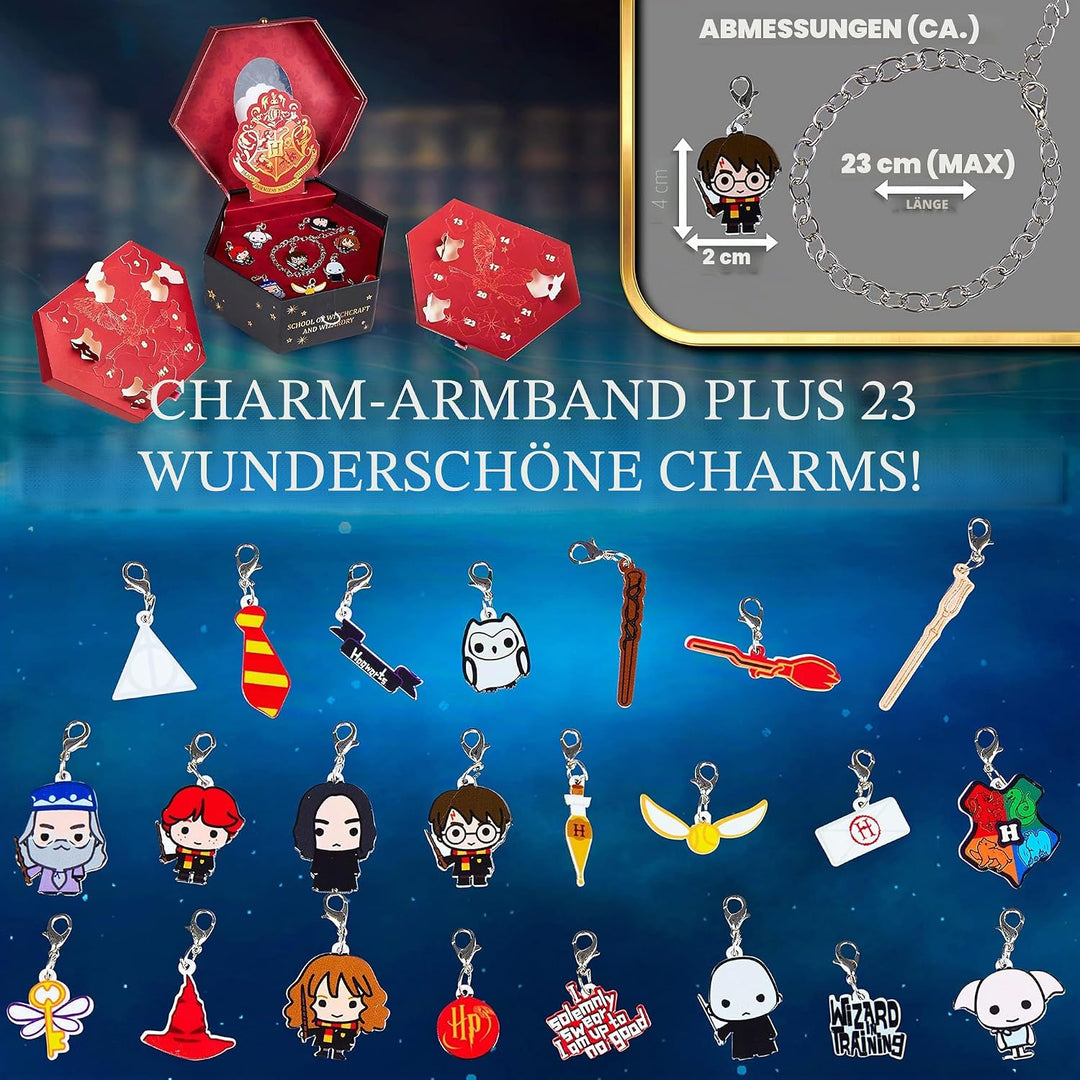 Harry Potter Adventskalender 2024 Schmuck Weihnachts mit Charms - Geschenke für Mädchen Jewellery Bo