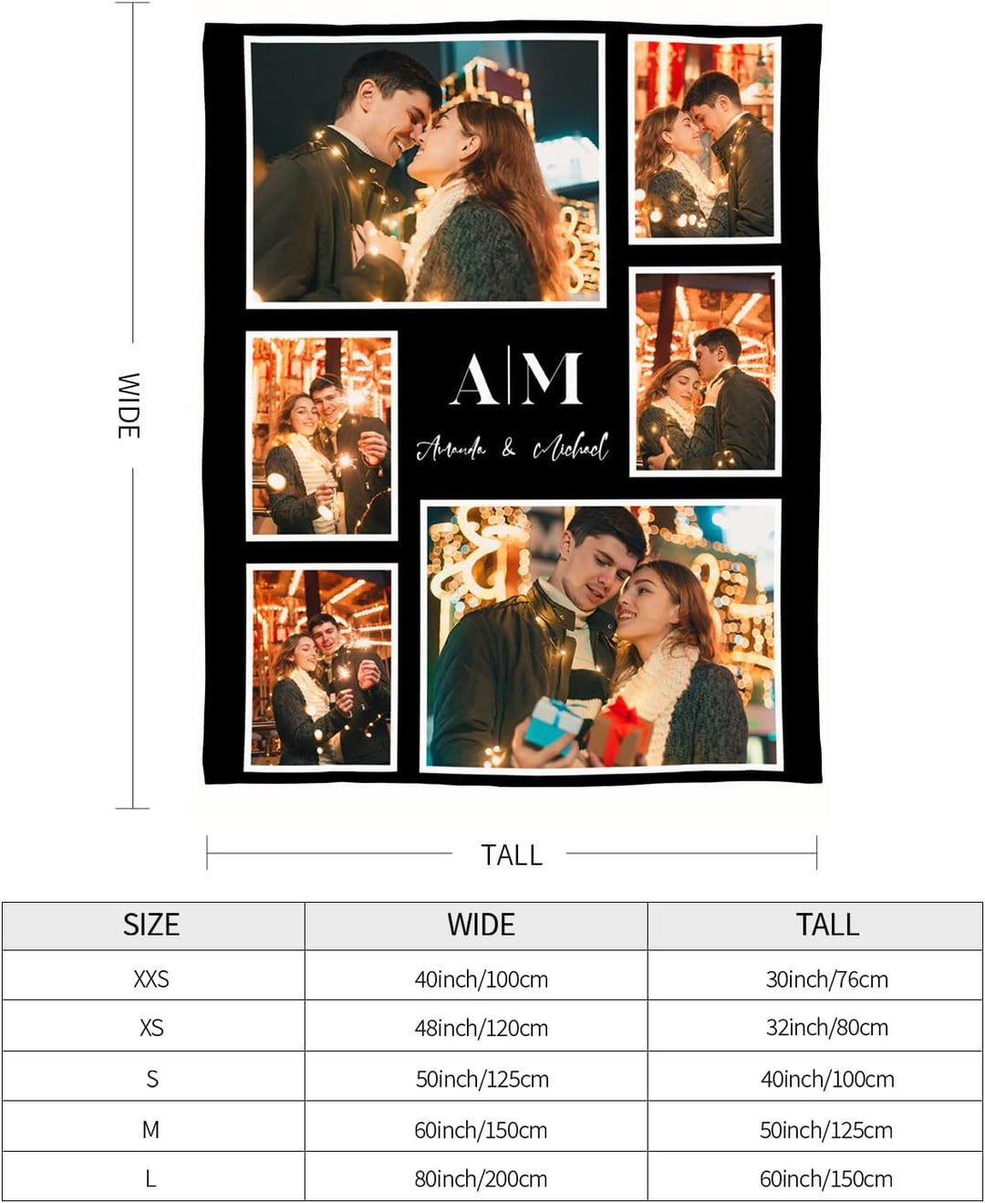 Easycosy personalisierte Decken für Paare Geschenke Benutzerdefinierte Bild, Foto werfen für Freundi