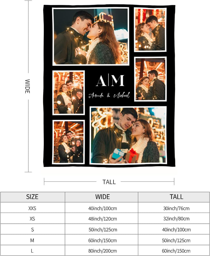 Easycosy personalisierte Decken für Paare Geschenke Benutzerdefinierte Bild, Foto werfen für Freundi