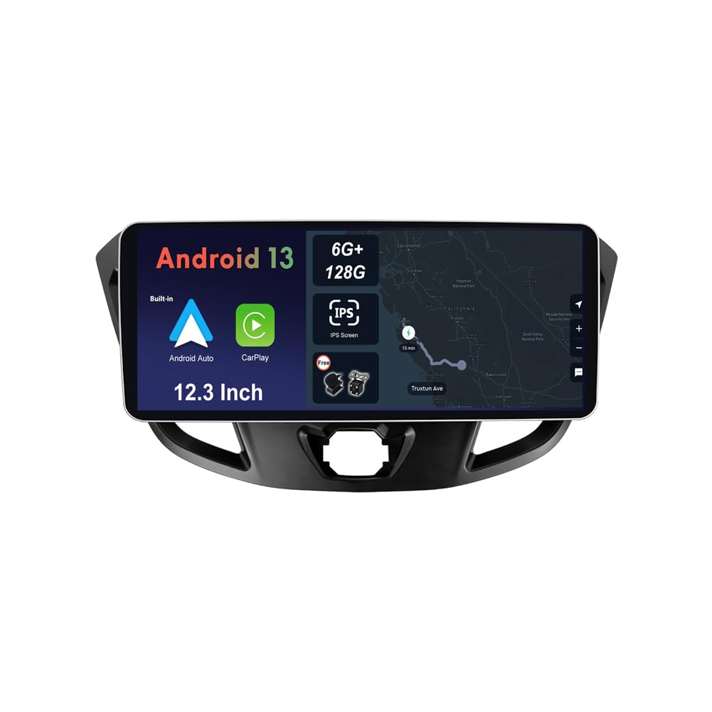 12.3 Zoll - 6G+128G - Android 12 IPS Autoradio Passt für Ford Tourneo Transit Custom (2013-2021) - K