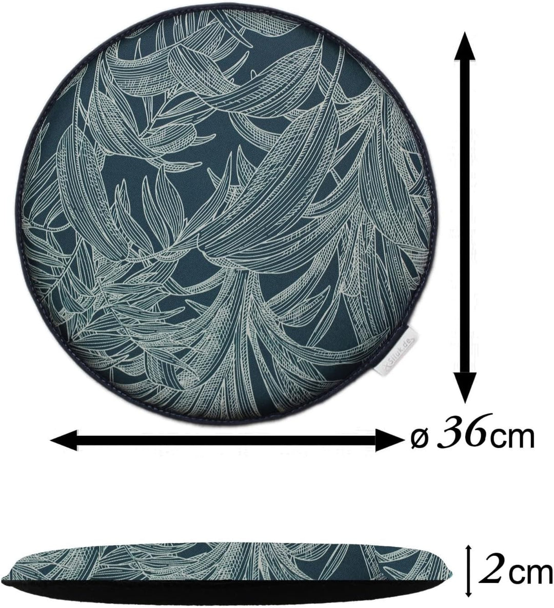 SILUK gemütliches Sitzkissen aus Filz Ø 36cm - Komfortable Waschbare - 4er Set Grau I Schwarz für Ba