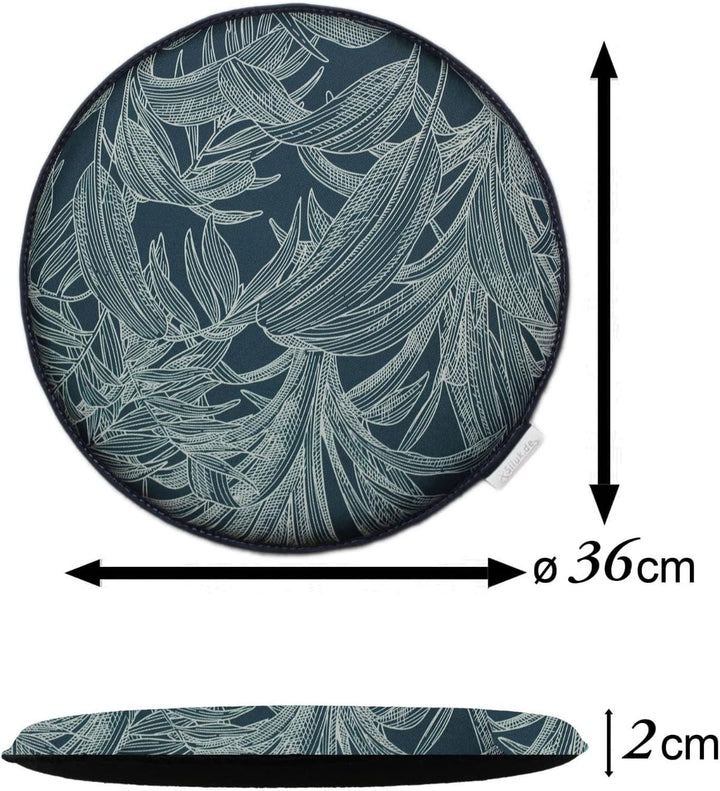 SILUK gemütliches Sitzkissen aus Filz Ø 36cm - Komfortable Waschbare - 4er Set Grau I Schwarz für Ba