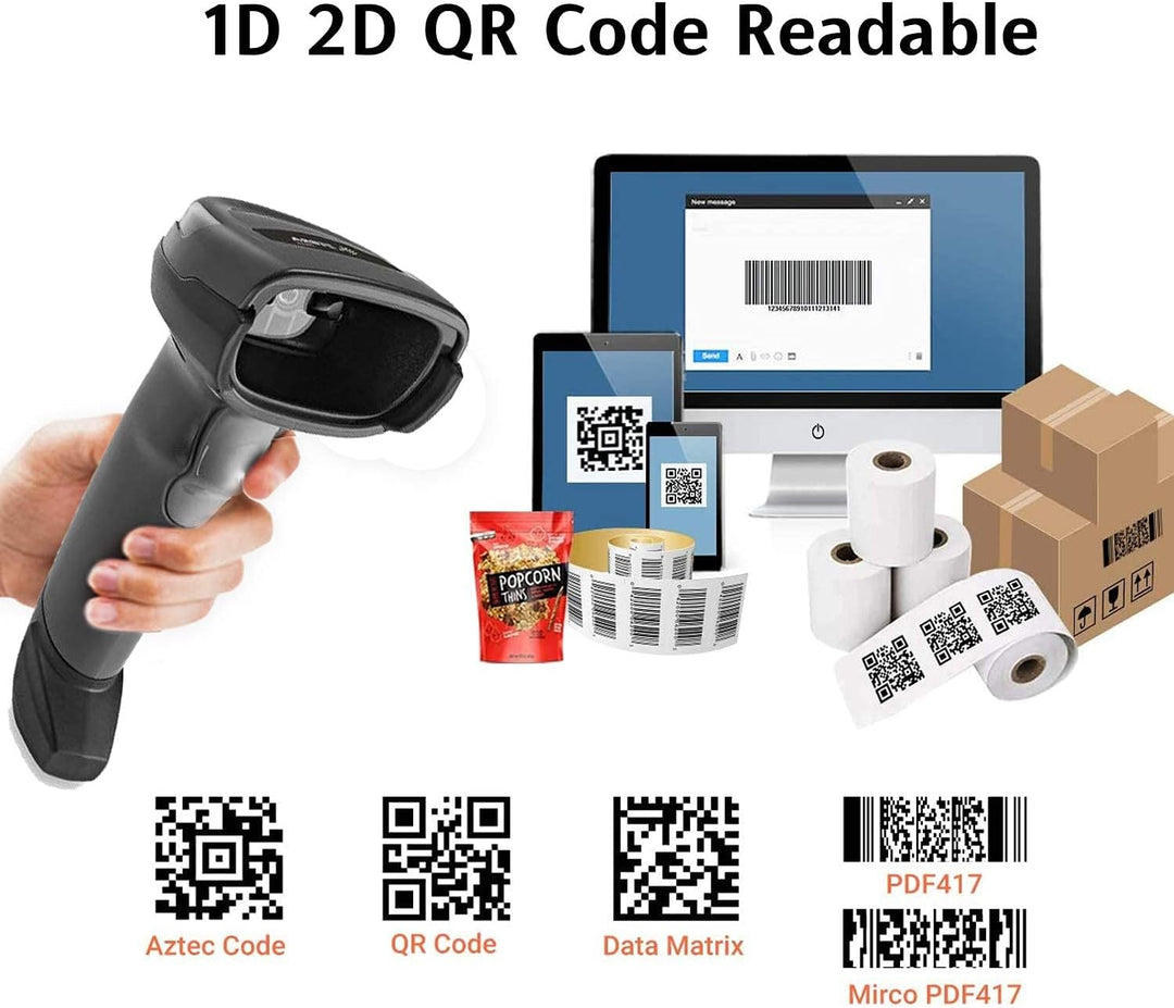 Zebra 2208 Serie mit Barcode Handheld Scanner/Imager DS2208-SR, 2D &amp; 1D, USB Only schwarz, DS2208-SR