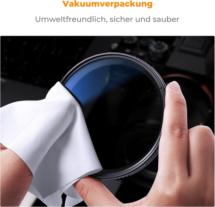 K&F Concept Nano K-Serie ND Filter 77mm Variabler Graufilter ND2-ND2000 (1-11 Blendenstufen), 77mm