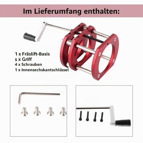 Oberfräsenlift, Edelstahl-Frästisch-Hebesystem Holzbearbeitungs-Frästisch-Einsatzplatte Oberfräsen-H