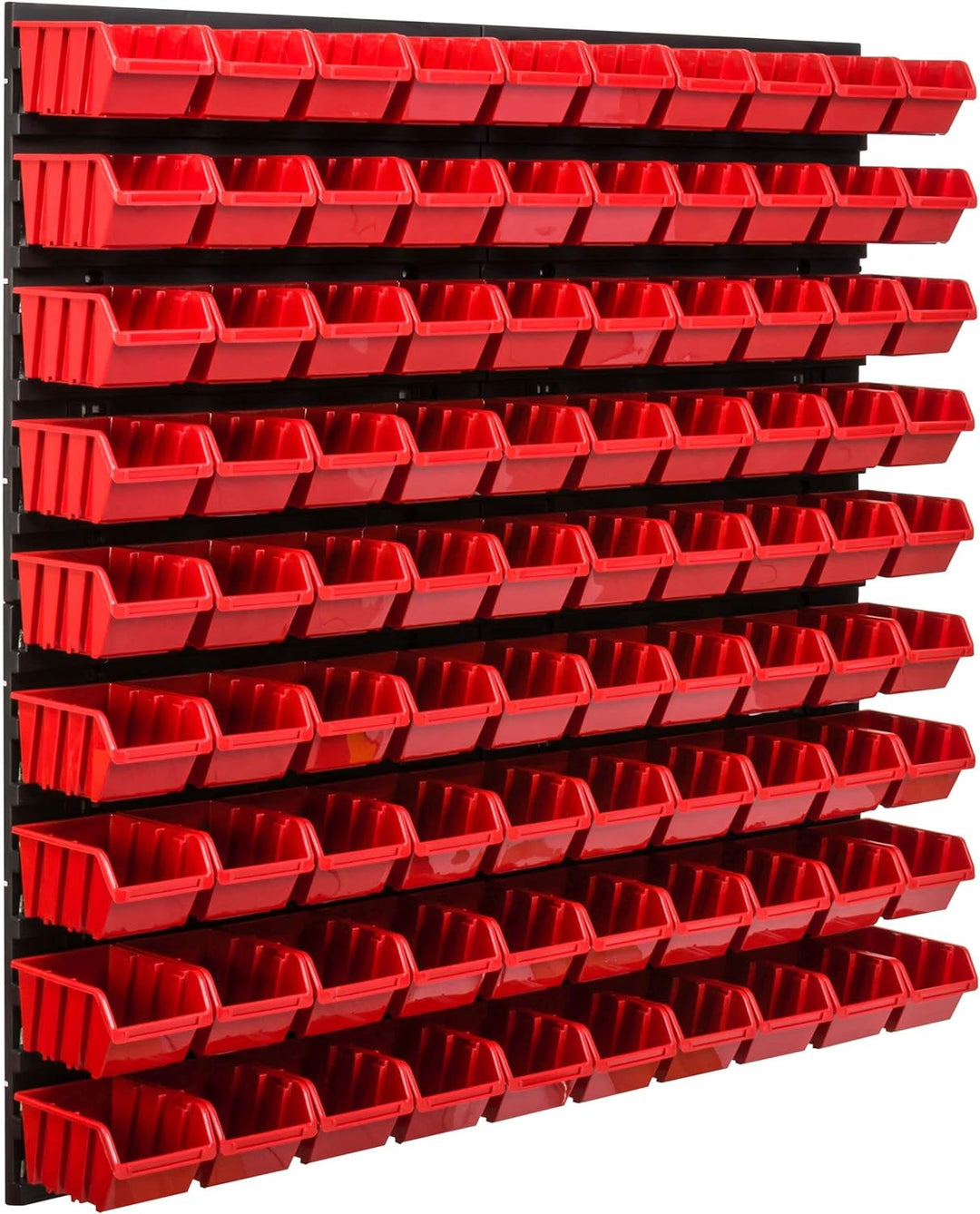 Lagersystem Werkstattregal | 78 x 78 cm | 90 stck. Box | Wandregal mit Stapelboxen - Wandplatten Ext