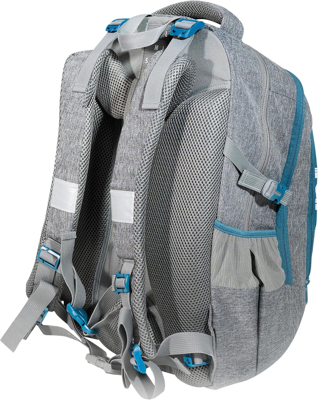 Eberhard Faber Schulrucksack Teenager, 30 Liter Volumen X-Style Grau-petrol, X-Style Grau-petrol