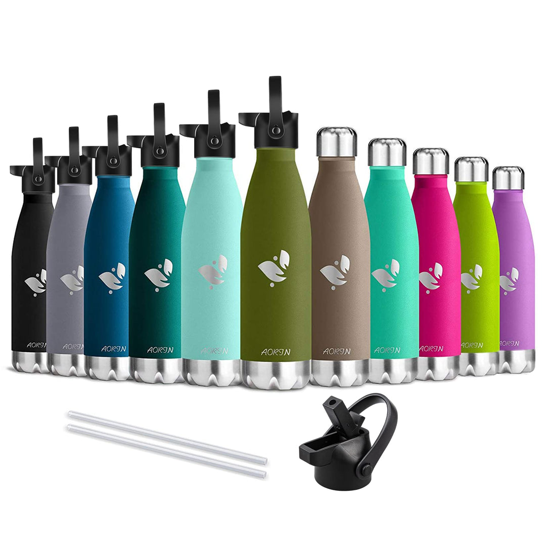AORIN Vakuum-Isolierte Trinkflasche - 350ml/500ml/750ml - Wasserflasche BPA-Frei,24 H Kühlen & 12 H