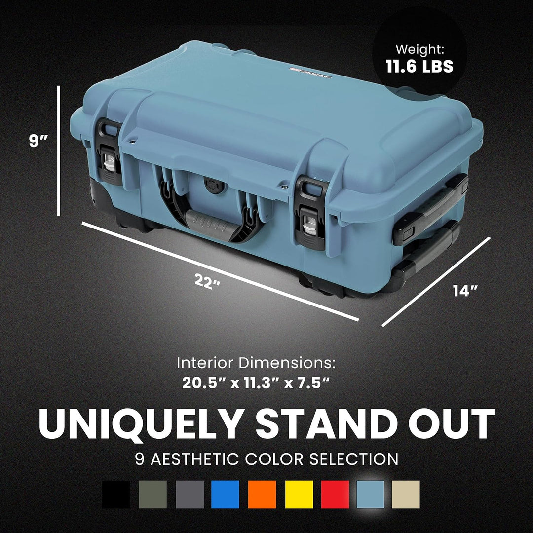 Nanuk Large Series 935 Leichter, wasserdichter Schutzkoffer aus NK-7-Harz, Schwarz Cyan Leer, Cyan L