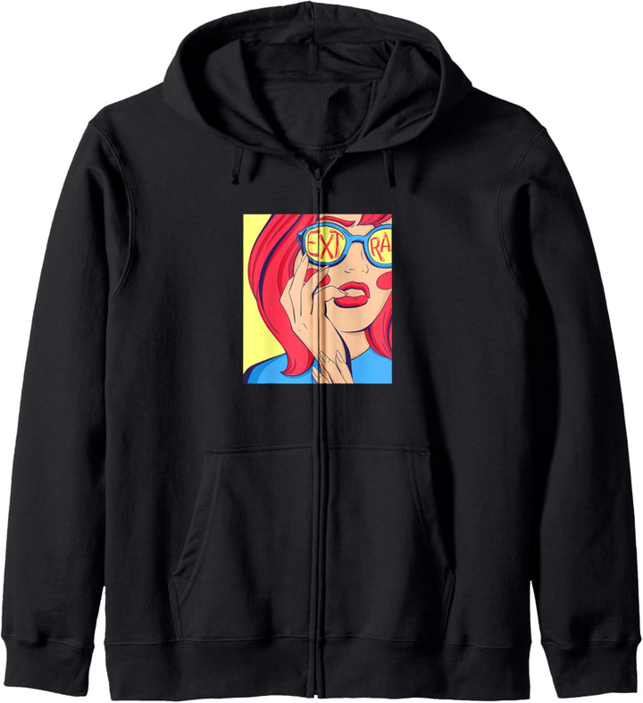 Oversized Extra Pop Art Face Kapuzenjacke