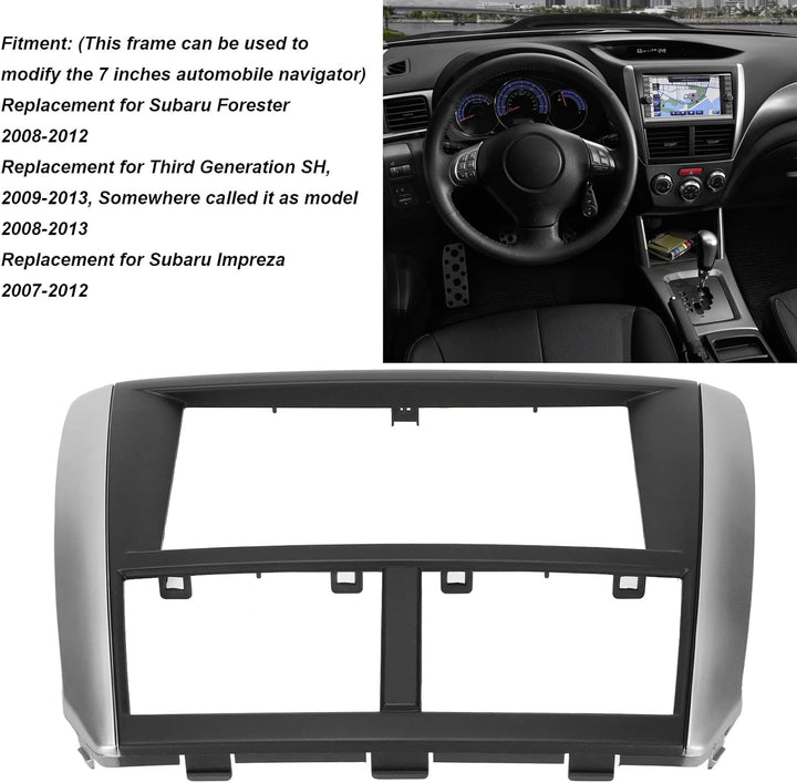 Doppel-DIN-Autoradio-Blende, Navi-Panel-Rahmenersatz für Subaru Impreza 2007-2012 Doppel-DIN-Autorad