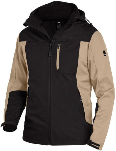 FHB Arbeit Softshelljacke "Jannik", 1 Stück, 2XL, beige/schwarz, 79105-1320-2XL XXL Beige / Schwarz,