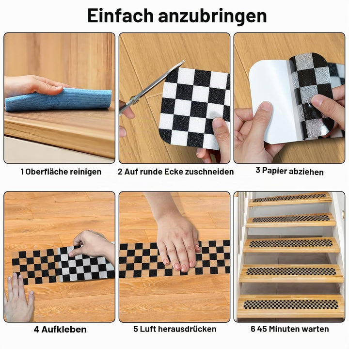 Antirutsch Klebeband, 10cm*10m Antirutsch Band Selbstklebend, Wasserdicht, Kariert, Schachbrettfarbe