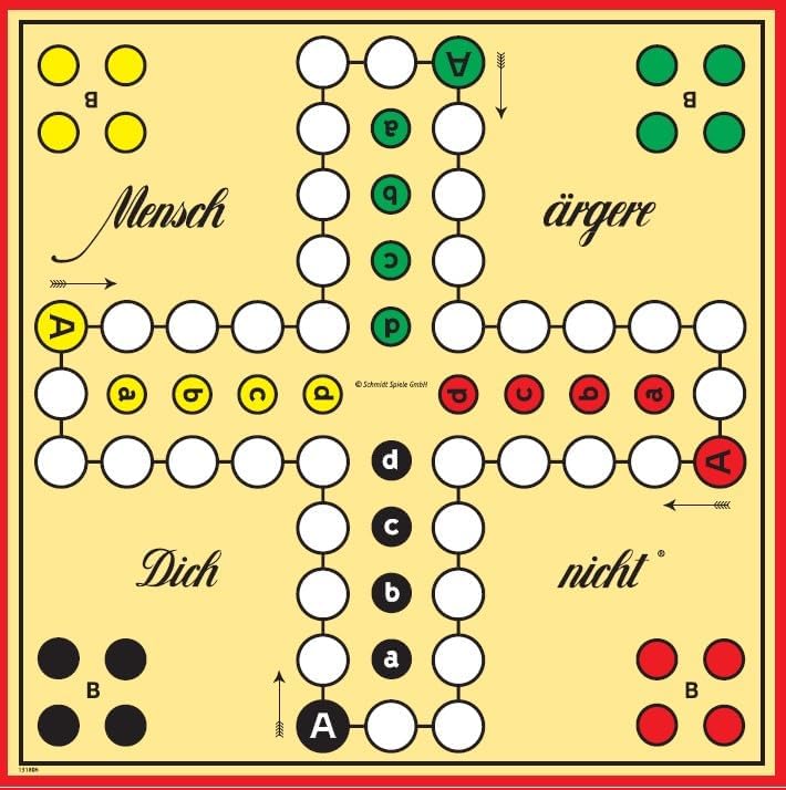 Schmidt Spiele 49021 Mensch ärgere Dich Nicht, Standardausgabe, Würfelspiel Klassisch, Klassisch