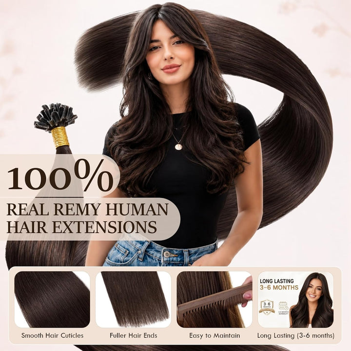 Rich Choices Bonding Extensions Echthaar Haarverlängerung keratin bondings U Tip Hot Fusion Remy Ech