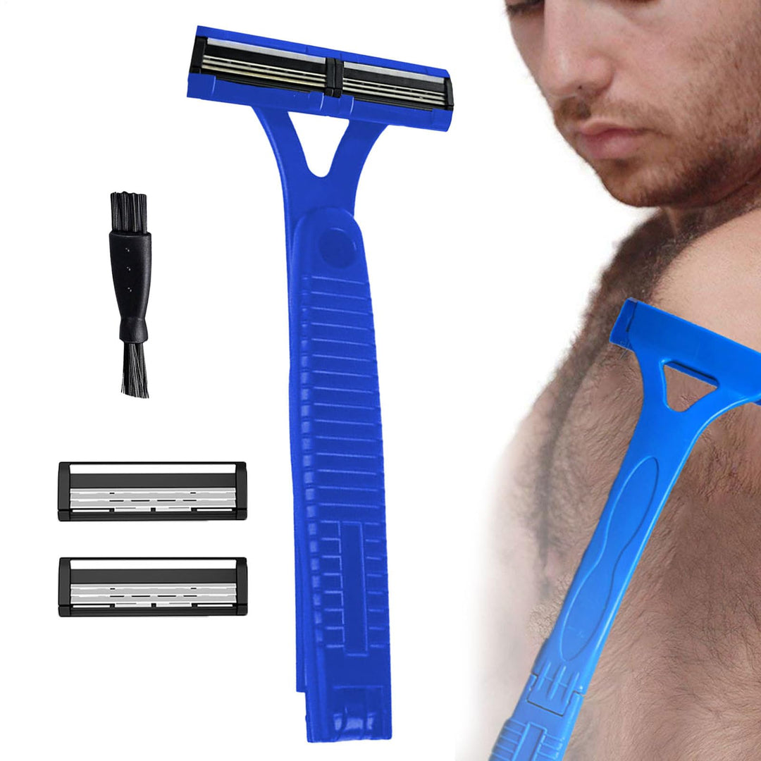 Rückenrasierer für Männer, Präzisions-Pflegewerkzeug, ergonomisches Design, schützendes Netz, Nass-