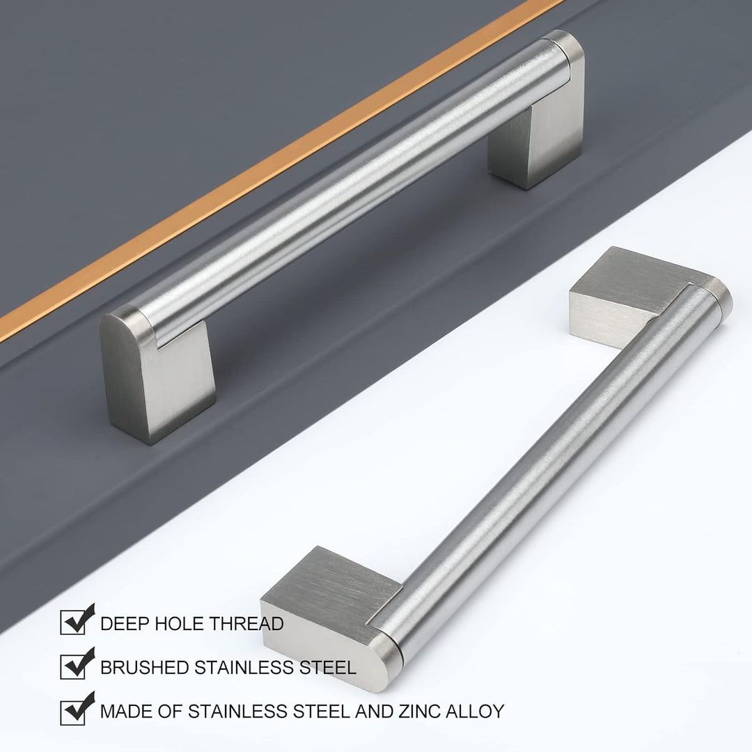 20 Stück goldenwarm Schrankgriffe Edelstahl Küchengriffe Edelstahl Gebürstet Möbelgriffe Vintage Gri