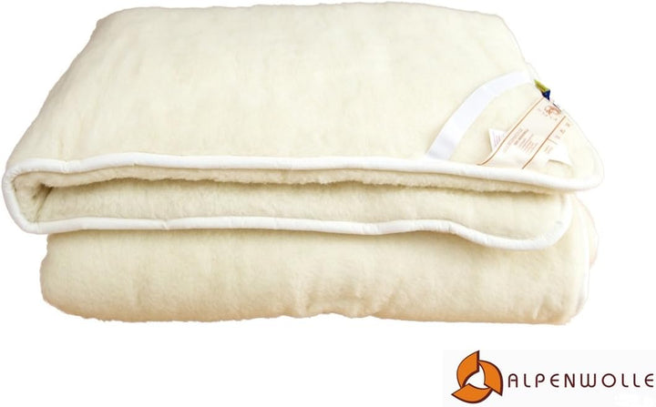 Unterbett, Matratzenauflage, Bettauflage, Schonbezug 100% Wolle (80x200), 80x200