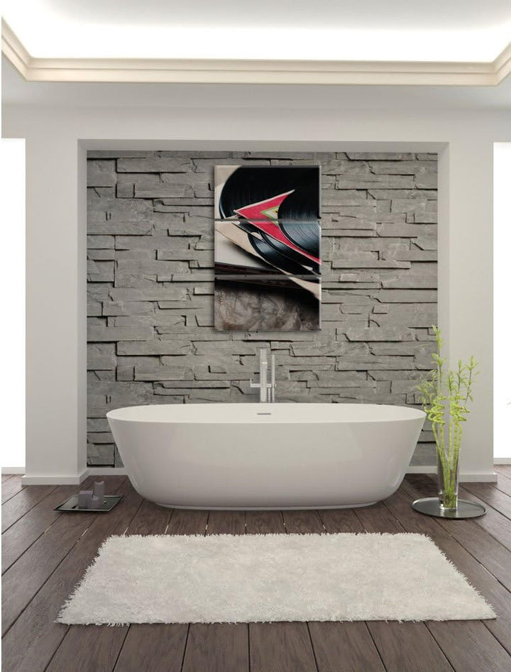 Pixxprint Mixtape Schallplatte DJ 3-Teiler Leinwandbild 120x80 Bild auf Leinwand