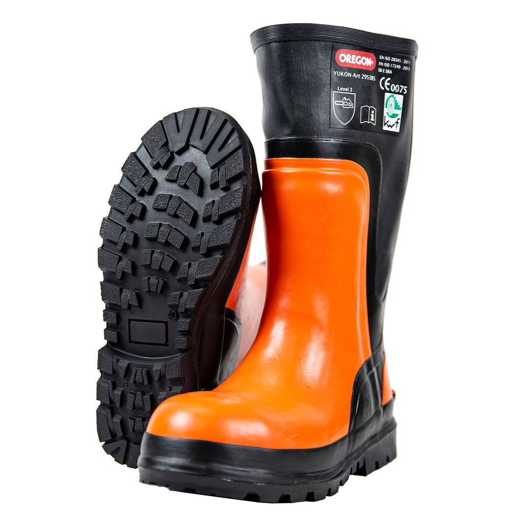 Oregon Yukon Kettensägen-Schnittschutz-Gummistiefel aus naturkautschuk, mit Stahlkappen (Grösse 46)