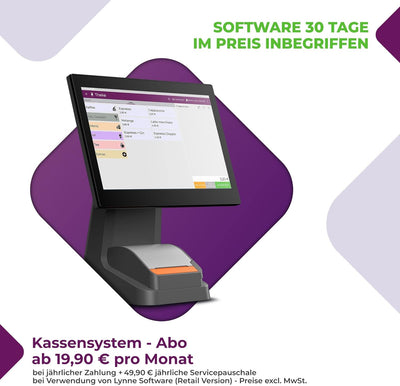 Registrierkasse Kassensystem - Finanzamtkonform 2022 - TSE ready - integrierter Bondrucker - Gastron