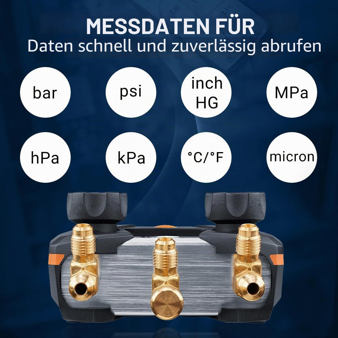 Testo 550s AC Krümmermessgerät Set - Krümmermessgeräte Hvac und Kühlung - inkl. 2 kabelgebundene Tem