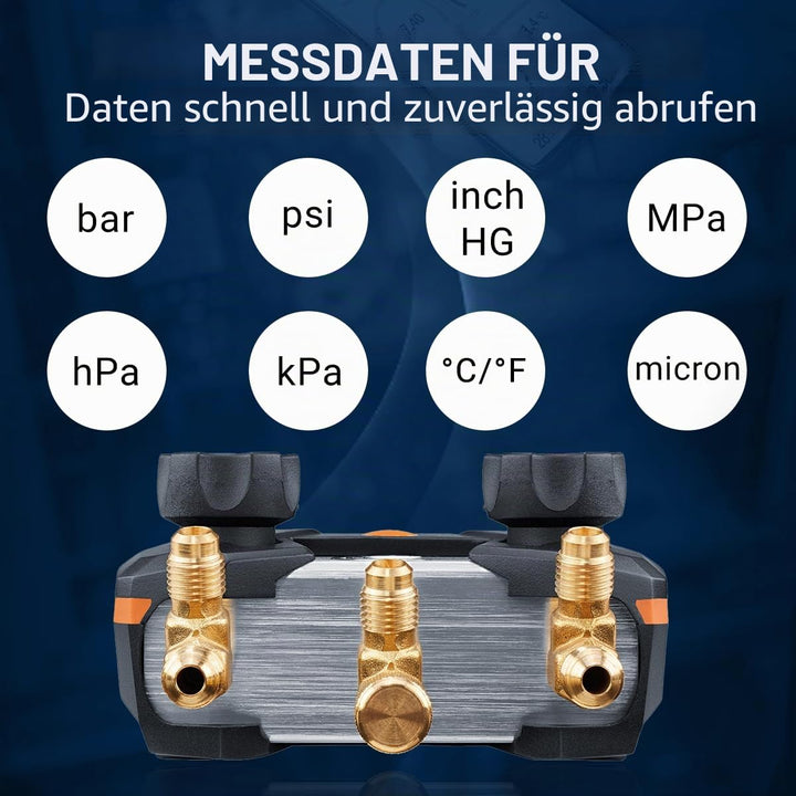 Testo 550s AC Krümmermessgerät Set - Krümmermessgeräte Hvac und Kühlung - inkl. 2 kabelgebundene Tem