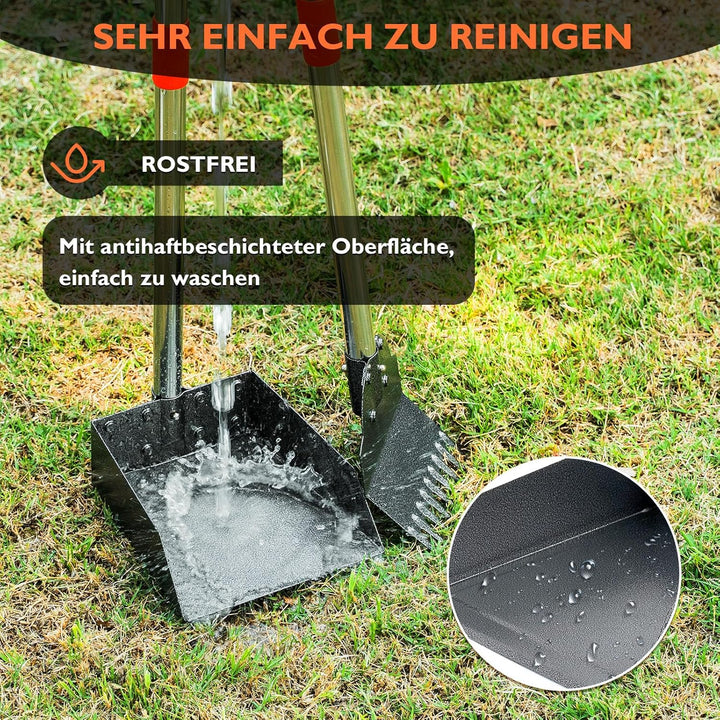 Hundekotschaufel, 3 Stück Dog Pooper Scooper Hundekotschaufel und Harke Metall Rechen Kehrschaufel f