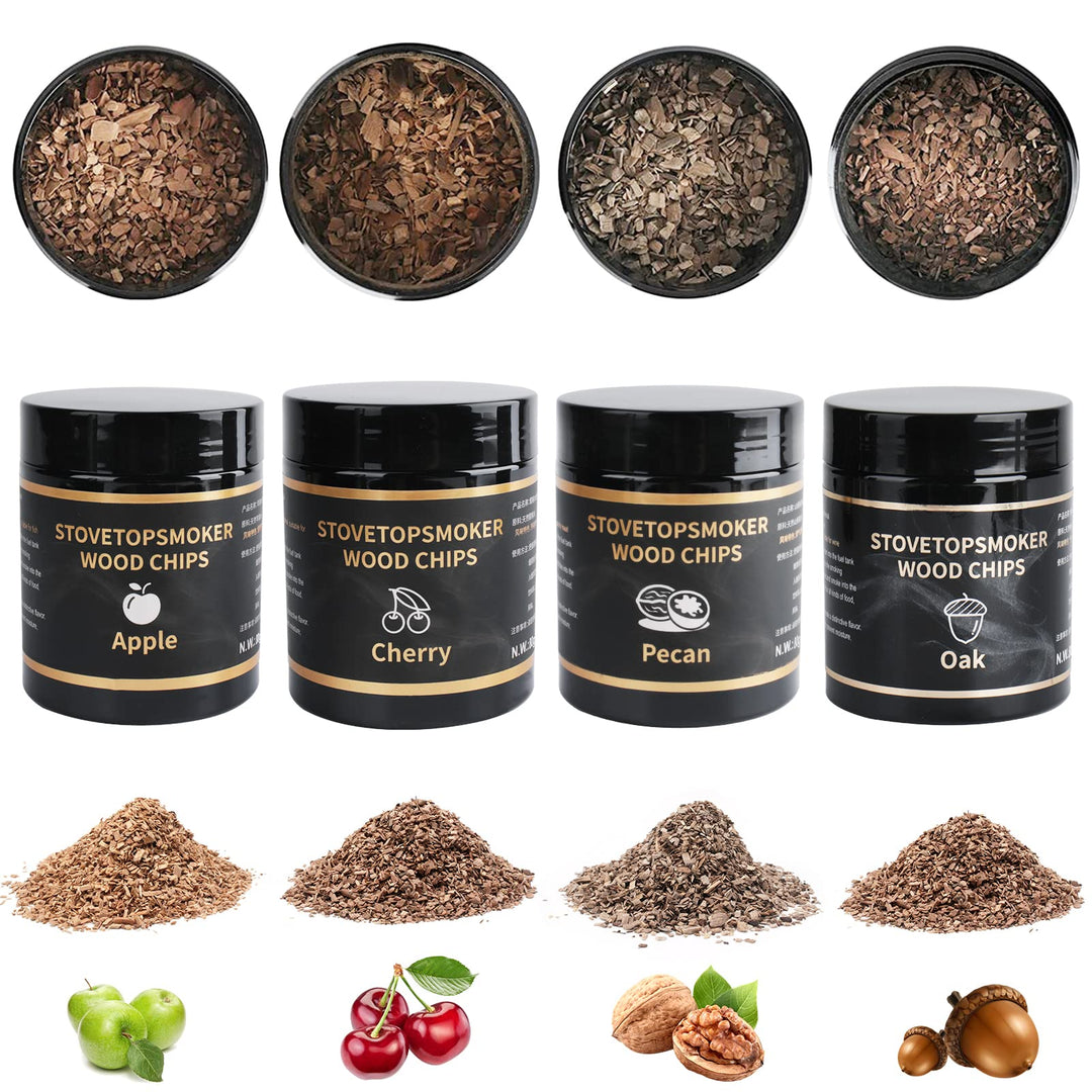 BORUIT Räucherchips aus Holz 90g,100% Alles natürlich Aroma Räucherholz Chips,hohe Qualität Äpfel/Ki