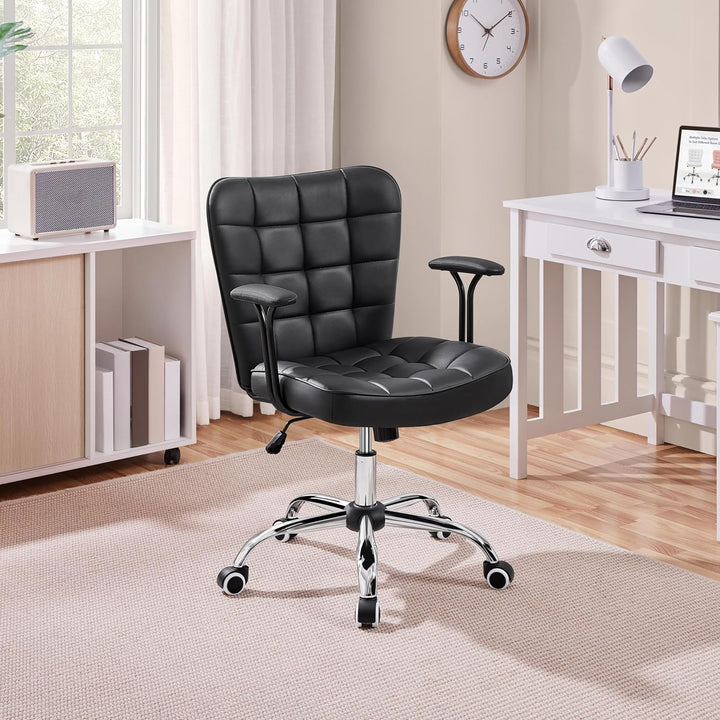Yaheetech Bürostuhl Ergonomischer Schreibtischstuhl Bürosessel Arbeitsstuhl, Drehstuhl mit Weichen A