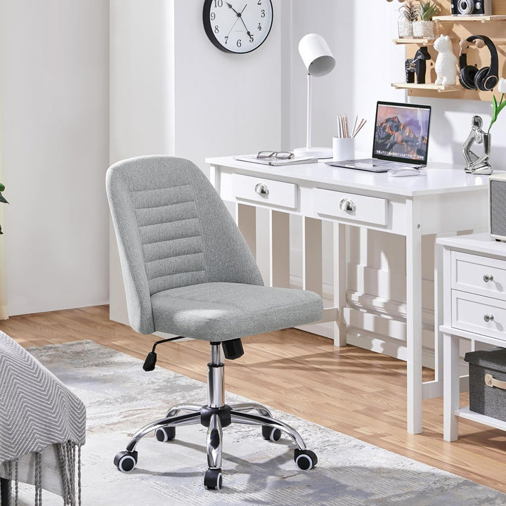 Yaheetech Bürostuhl Schreibtischstuhl Ergonomisch Gepolstert Stoff Drehstuhl mit Rollen Arbeitshocke