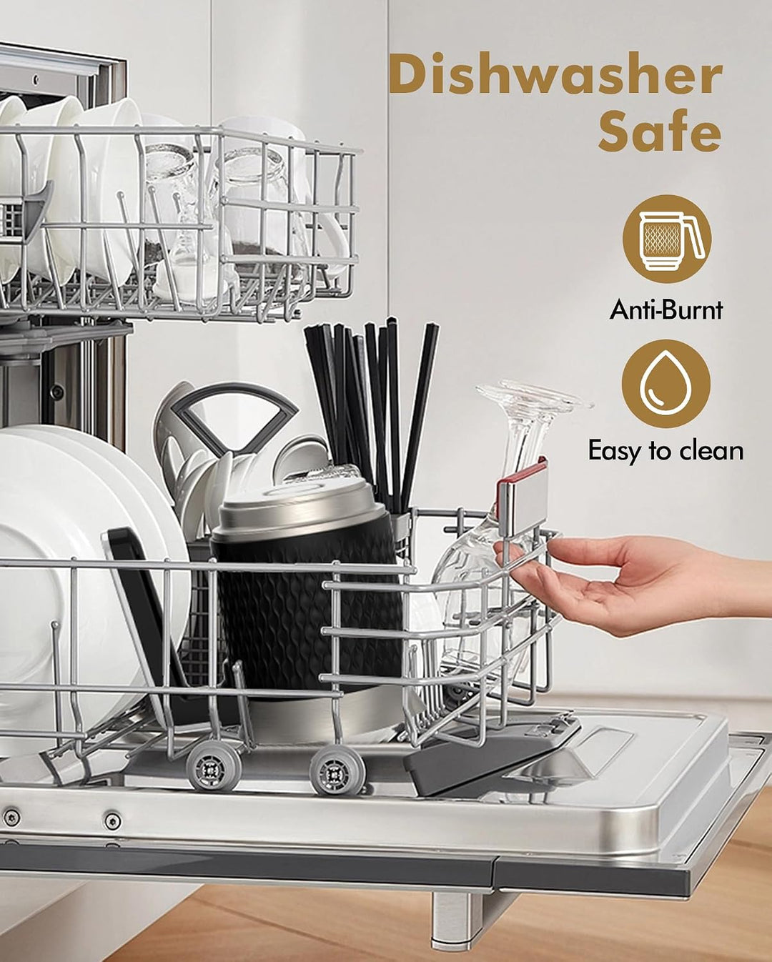 Milchaufschäumer Elektrisch 5 in 1 - Automatische Milchschäumer 350ml Grosses Fassungsvermögen Milch