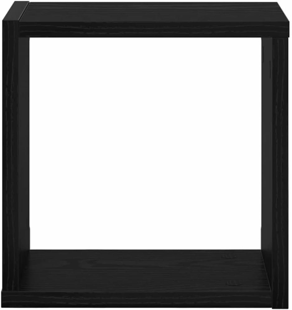 vidaXL Wandregale mit Regal 2 pcs Schwarz Eichen-Optik Holzwerkstoff, Wohnzimmer, rechteckiges Wandr