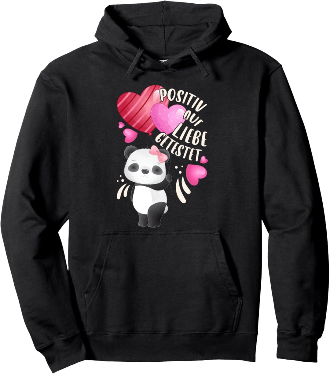 Valentinstag, Panda-Bärin mit Herzen und Spruch Pullover Hoodie