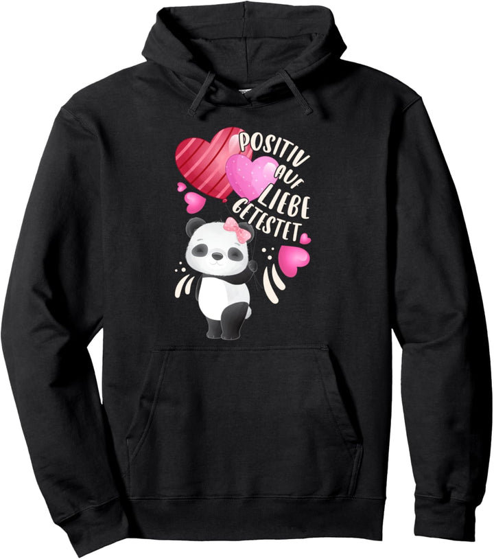 Valentinstag, Panda-Bärin mit Herzen und Spruch Pullover Hoodie
