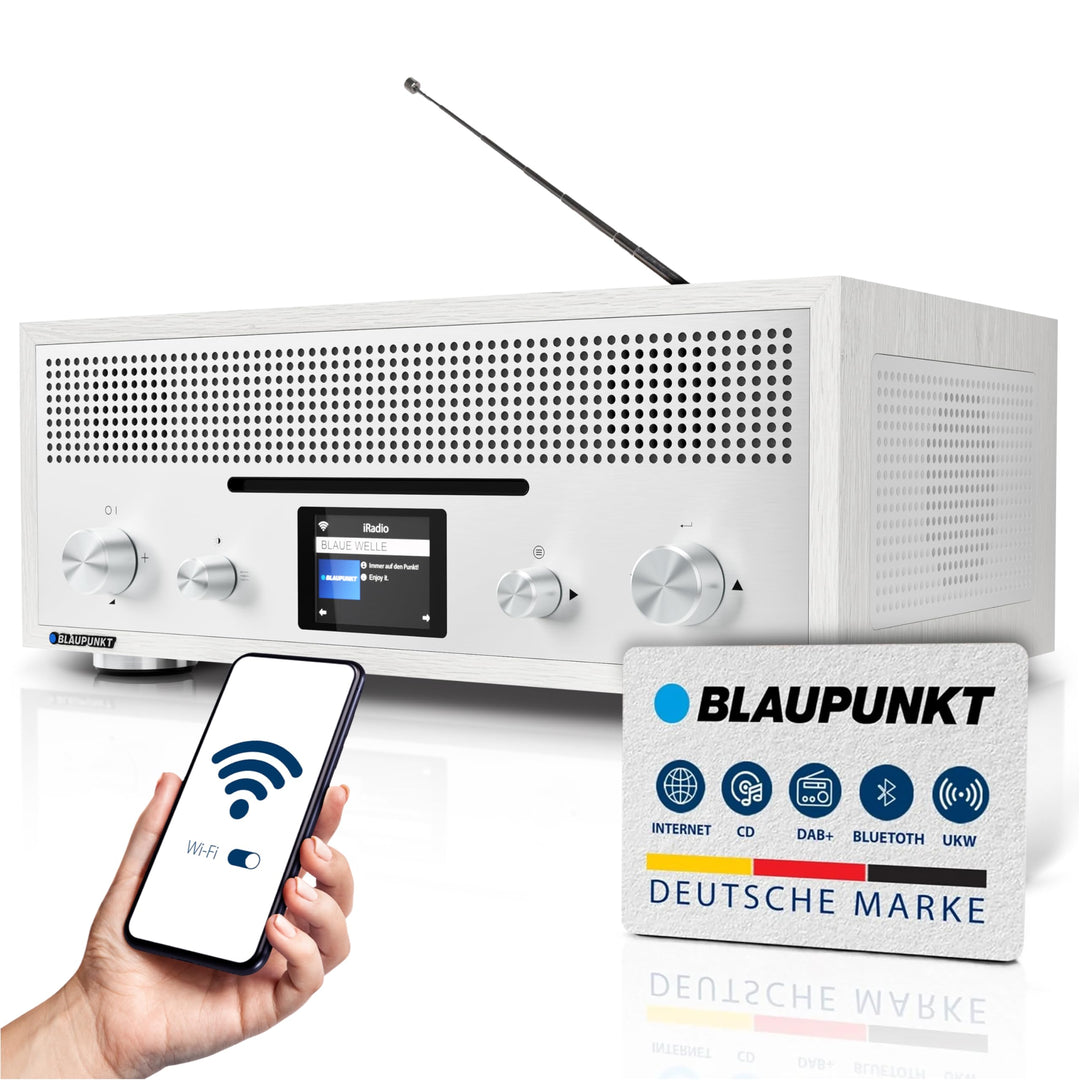 BLAUPUNKT Nostalgieradio Milano RXD 1900 DAB+ mit AUX IN und Bluetooth - 2X 15 Watt RMS Radio mit LC