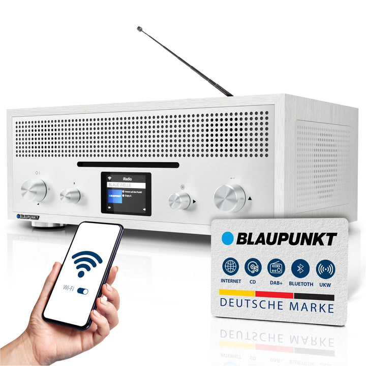 BLAUPUNKT Nostalgieradio Milano RXD 1900 DAB+ mit AUX IN und Bluetooth - 2X 15 Watt RMS Radio mit LC