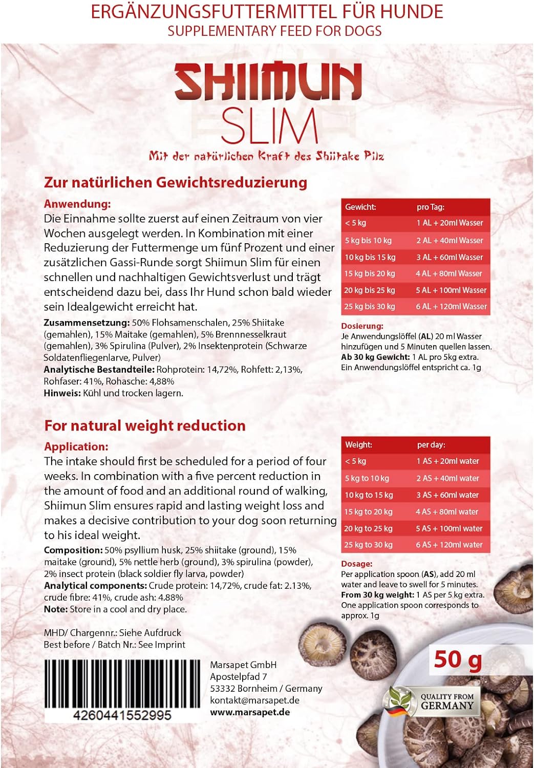Bellfor Futterset Hundefutter Hypoallergen 4 kg Snacks 200 g Diät für Hunde 120 g für Ernährungssens
